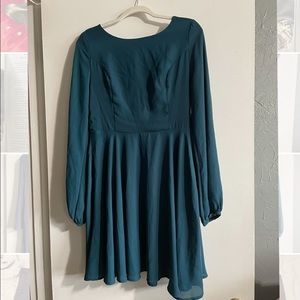Altar'd State Chiffon Dress Teal Size Large